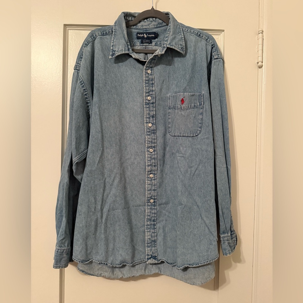 Ralph Lauren “THE BIG SHIRT” Light Blue Denim Shirt